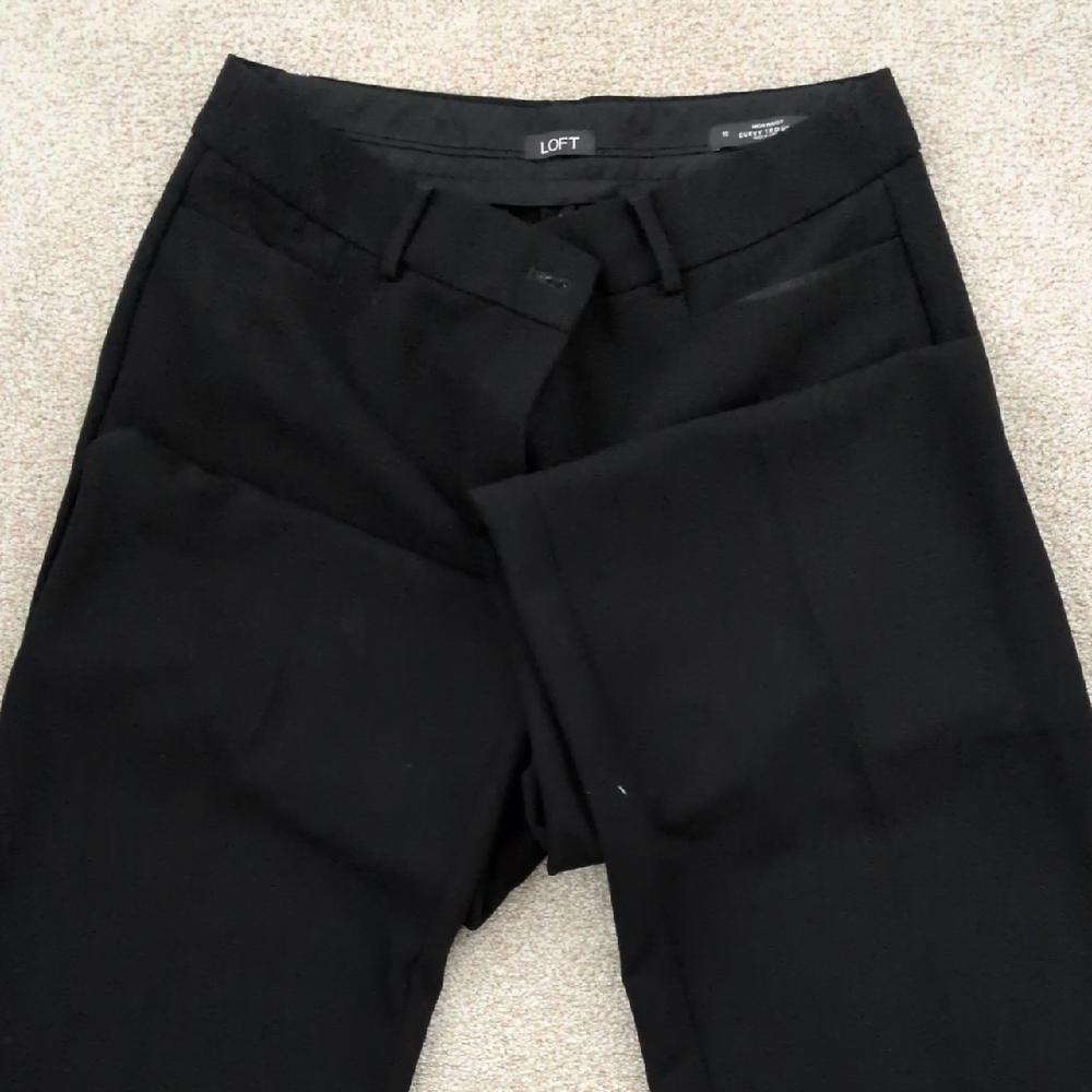 LOFT High Waist Curvy Trousers - Black